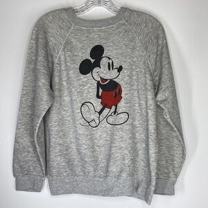 Vintage Disney Mickey Mouse Crewneck Raglan Sleeve Sweatshirt Adult Large 80s